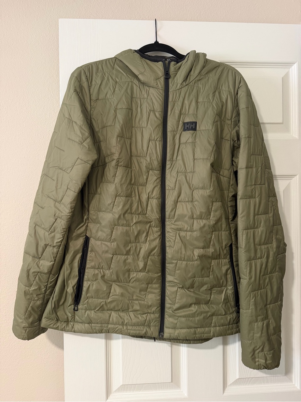 Helly Hansen LIFALOFT Olive Green Quilted Hooded Puffer Jacket - Women's XL